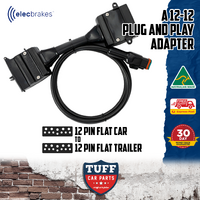 Elecbrakes Plug & Play 12 Pin Flat 12 Pin Flat Adapter for Elecbrakes EB2 Bluetooth Electric Brake Controller Trailer Boat Caravan 12V 24V