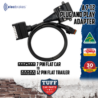 Elecbrakes Plug & Play 7 Pin Flat 12 Pin Flat Adapter for Elecbrakes EB2 Bluetooth Electric Brake Controller Trailer Boat Caravan 12V 24V