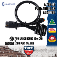 Elecbrakes Plug & Play 35mm Round-12 Pin Flat Adapter for Elecbrakes EB2 Bluetooth Electric Brake Controller Trailer Boat Caravan 12V 24V