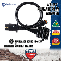 Elecbrakes Plug & Play 35mm Round - 7 Pin Flat Adapter for Elecbrakes EB2 Bluetooth Electric Brake Controller Trailer Boat Caravan 12V 24V