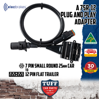 Elecbrakes Plug & Play 25mm Round-12 Pin Flat Adapter for Elecbrakes EB2 Bluetooth Electric Brake Controller Trailer Boat Caravan 12V 24V