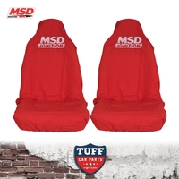 MSD Ignition Red Throw Over Slip On Car Seat Cover x2