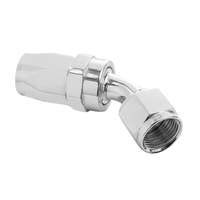 Proflow 45 Degree Hose End -20AN Hose to Female, Polished