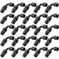 Proflow Bulk Pack 90 Degree Hose End -06AN Hose to Female, Black 25pc