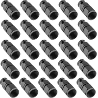 Proflow Bulk Pack Aluminium Straight Hose End -06AN For PTFE, Black, 25pc