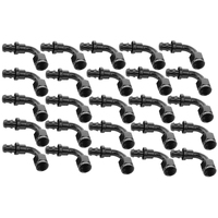 Proflow Bulk Pack 90 Degree Push Lock Hose End Barb 5/16'' To Female -06AN, 25 Pack, Black