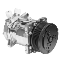 Proflow Air Conditioning Compressor, Sanden 508, Aluminium, Polished, 8-groove Serpentine Pulley, Each