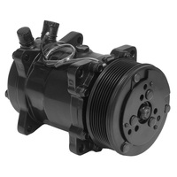 Proflow Air Conditioning Compressor, Sanden 508, Aluminium, Black, Serpentine Pulley, Each