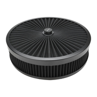 Proflow Air Filter Assembly Flow Top Round Black 14in. x 2.5in. Suit 5-1/8in. Neck Recessed Base