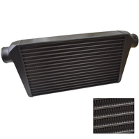 Proflow Intercooler Race Series, Aluminium Black, Universal Delta Fin 600 x 300 x 125mm 3in. Outlets, Natural