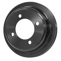 Proflow Billet Crank Pulley, V-Belt, 1-Groove, Aluminium Anodised Black, For Ford, 302-351C, Some Windsor