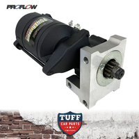 Proflow Power Torque 1.9hp Gear Reduction Mini Starter Motor Black Wrinkle 168T Staggered for Chevrolet V8 1.4Kw