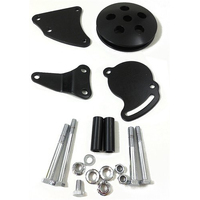 Proflow Power Steering Brackets Mounting kit, Type II Bracket with Pulley Black SB Chev