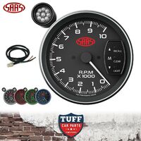 SAAS 5" Black Monster Tacho & Shift Light 0-10k & Fitting Kit 125mm Tachometer