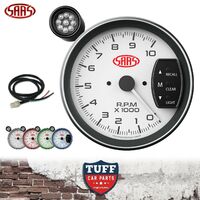 SAAS 5" Monster Tacho Shift Light 0-10k & Fitting Kit 127mm Tachometer White