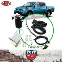 SAAS Oil Catch Can Black + Fitting Kit for Mitsubishi Triton Diesel ML MN 2006-2015