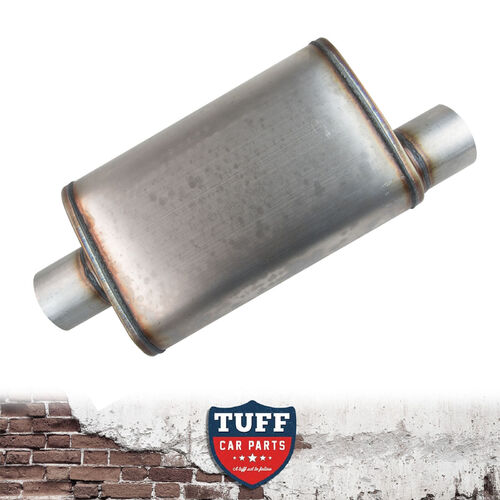 2" Megapower Straight Through Stainless Steel Muffler Offset Center Oval 14x9x4