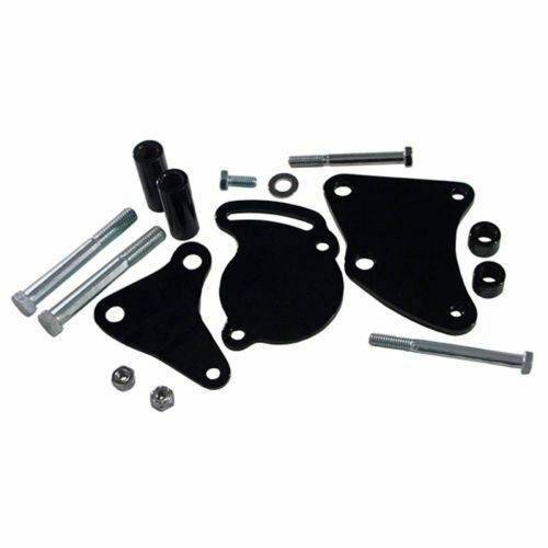 Proflow Power Steering Steel Bracket Kit Fits Saginaw Type II Pump, SB Chev Short Water Pump Black