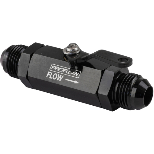 Proflow Valve, Shut-Off, Aluminium, Black, -16 AN Male Threads, Each