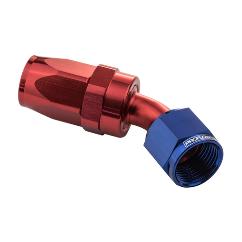 Proflow 60 Degree Hose End Hose End -20AN Hose to Female, Blue/Red