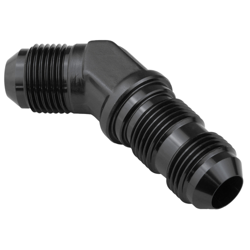 Proflow Bulkhead Adaptor AN Flare 45 Degree Flare -16AN, Black