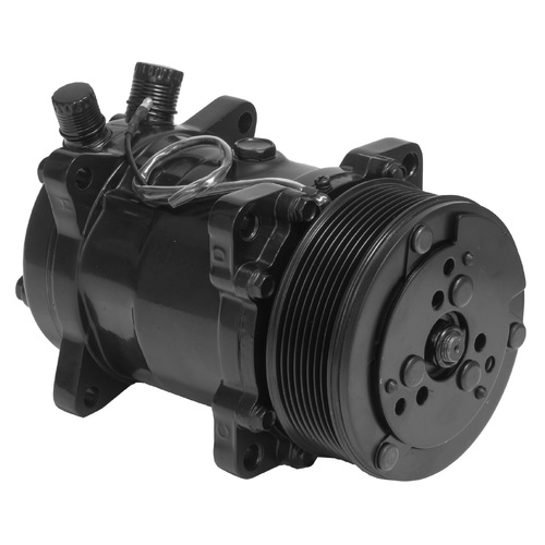 Proflow Air Conditioning Compressor, Sanden 508, Aluminium, Black, Serpentine Pulley, Each