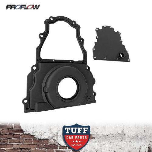 Proflow Black Cast Aluminium 2 Piece Timing Cover for VT VX VY VZ VE VF Holden Commodore & HSV LS1 LS2 LS3 L98 L76 L77 V8