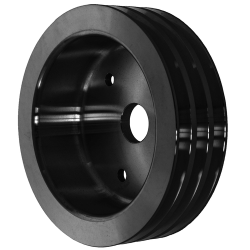 Proflow Pulley, V-Belt Crankshaft SB Chev Short Water Pump 3-Groove, Black Aluminium