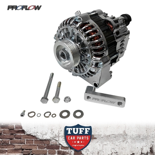 Proflow Chrome Alternator 140 AMP Conversion Kit for Nissan & Holden RB25 RB26 RB30 New