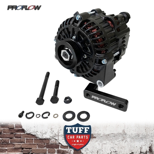 Proflow Black Alternator 140 AMP Conversion Kit for Nissan & Holden RB25 RB26 RB30 New