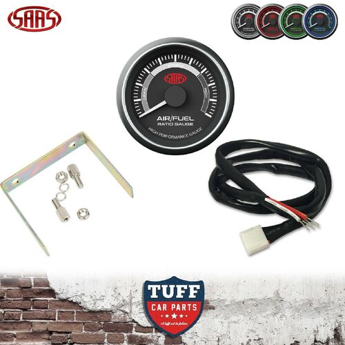 SAAS Air Fuel Ratio Gauge Black Face Dial 52mm Multi Colour Narrow Band AFR Kit