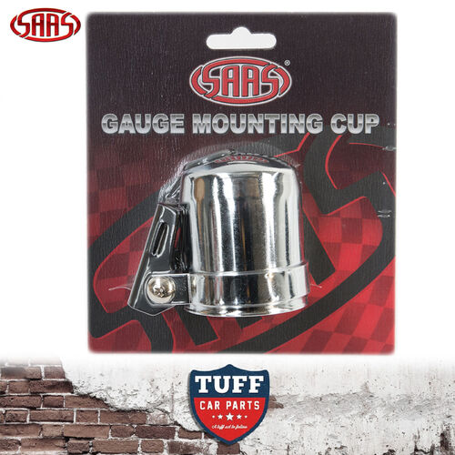 SAAS Gauge Cup Holder Pod 52mm 2" Chrome with Adjustable Mounting Bracket