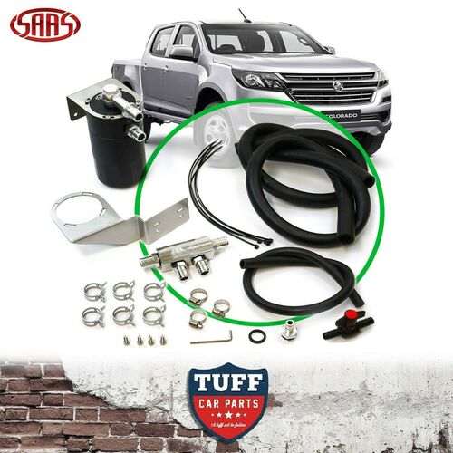 SAAS Oil Catch Can Black + Fitting Kit for Holden Colorado Diesel RGII RG2 2016-2021