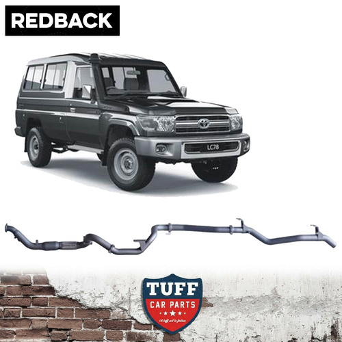 03/2007-10/2016 Toyota Landcruiser 78 Series Troop Carrier (Muffler, With Cat) Redback Performance Exhaust Turbo Back 